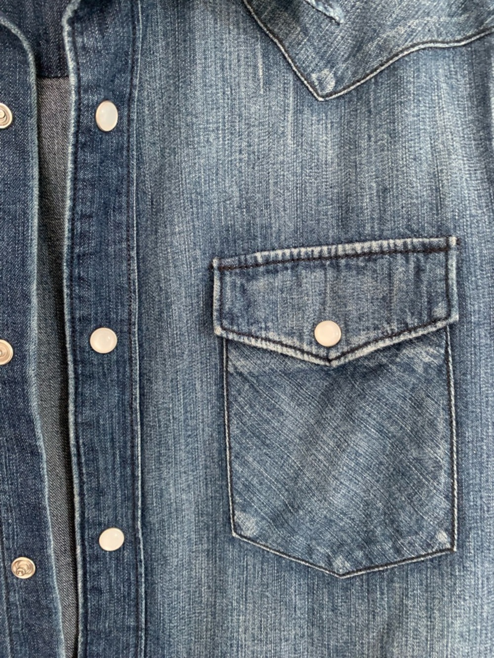 Acne Denim Shirt in Medium Blue - Picture 3 of 7